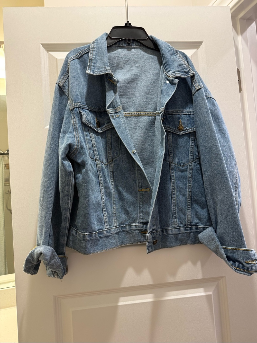 SHEIN Light Blue Oversized Denim Jacket